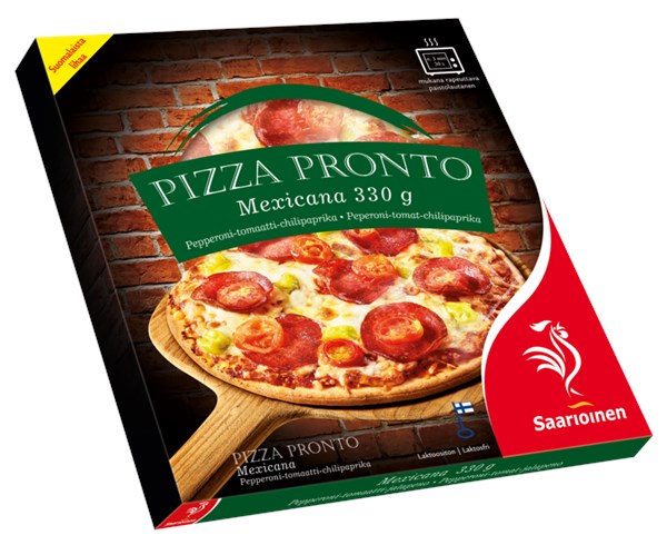 Pizza Pronto Mexicana, pepperoni-tomaatti-chilipaprika 330 g