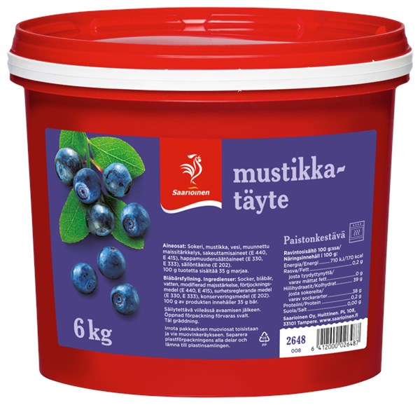 Mustikkatäyte, paistonkestävä 6 kg