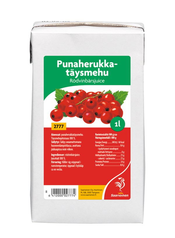 Punaherukkatäysmehu 12 x 1 L