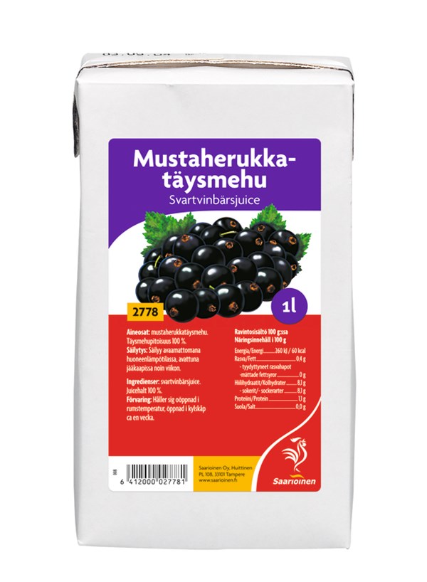 Mustaherukkatäysmehu 12 x 1 L