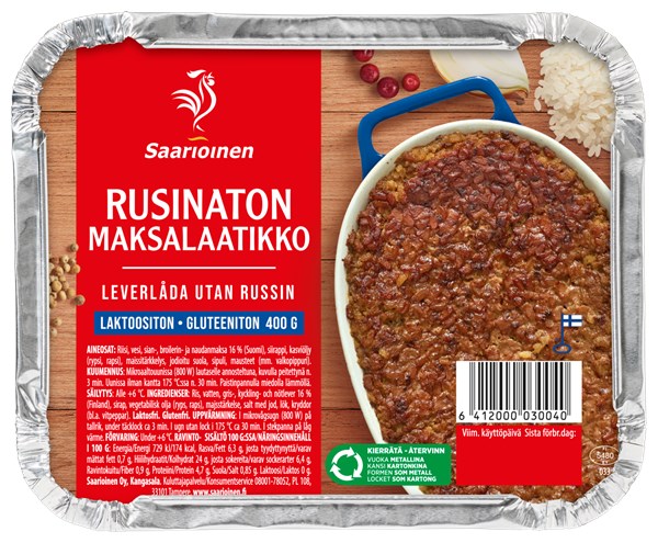 Maksalaatikko laktoositon/rusinaton 400 g