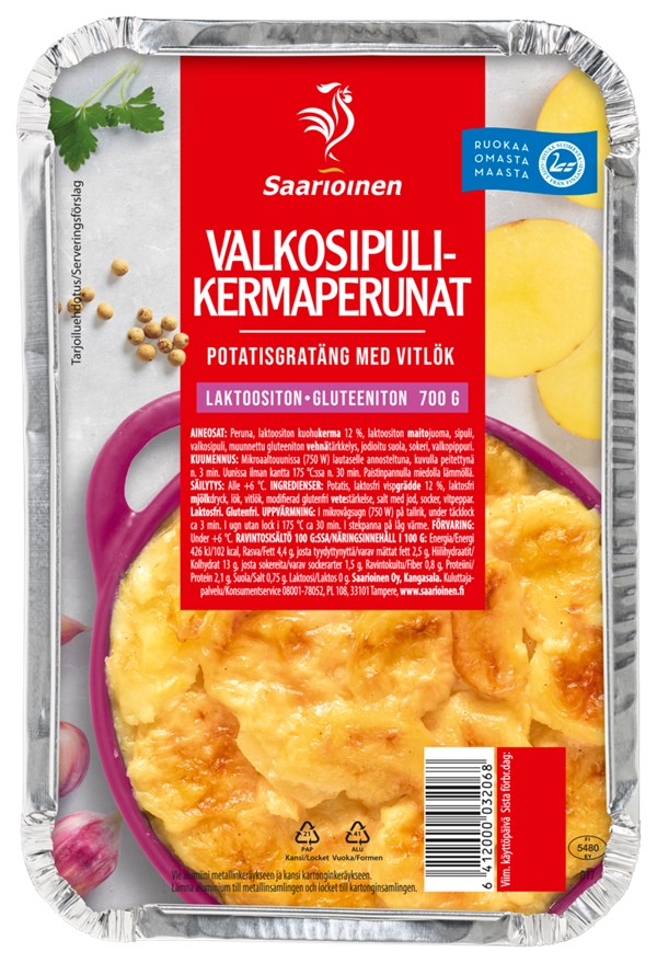 Valkosipulikermaperunat 700 g