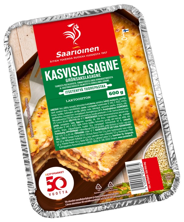 Kasvislasagne 600 g