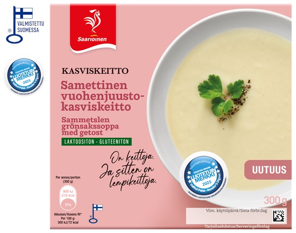 Samettinen vuohenjuusto-kasviskeitto 300 g