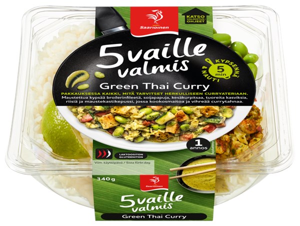 5 vaille valmis Green Thai Curry 340 g