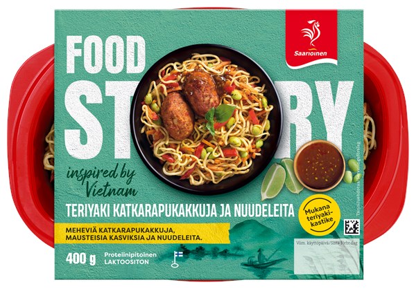 Teriyaki katkarapukakkuja ja nuudeleita 400 g