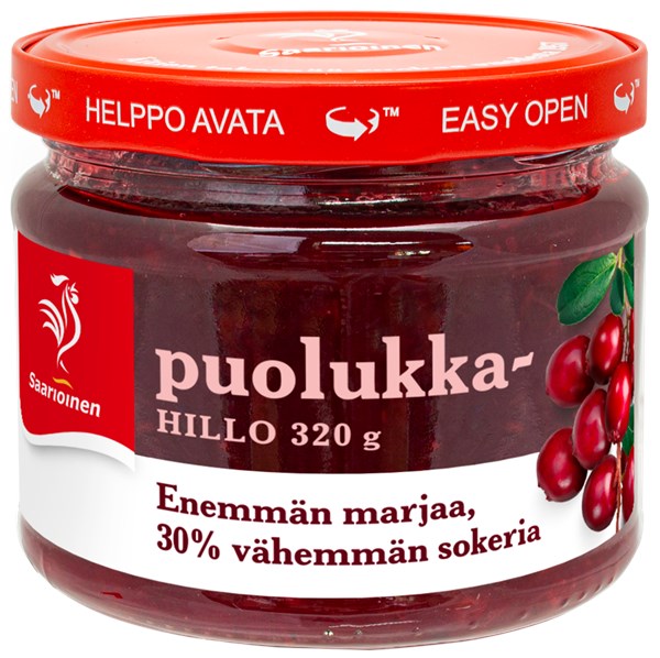 Puolukkahillo vähemmän sokeria 320 g