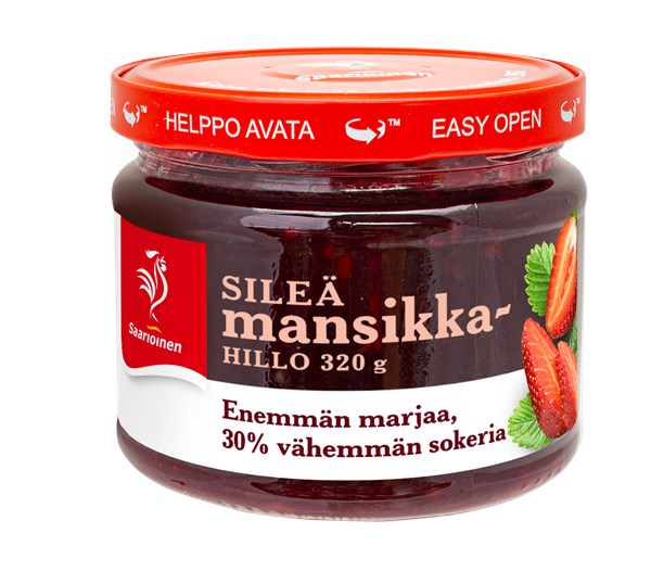 Mansikkahillo sileä vähemmän sokeria 320 g