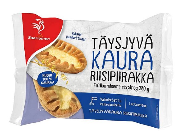 Täysjyväkaura riisipiirakka 4 kpl 280 g