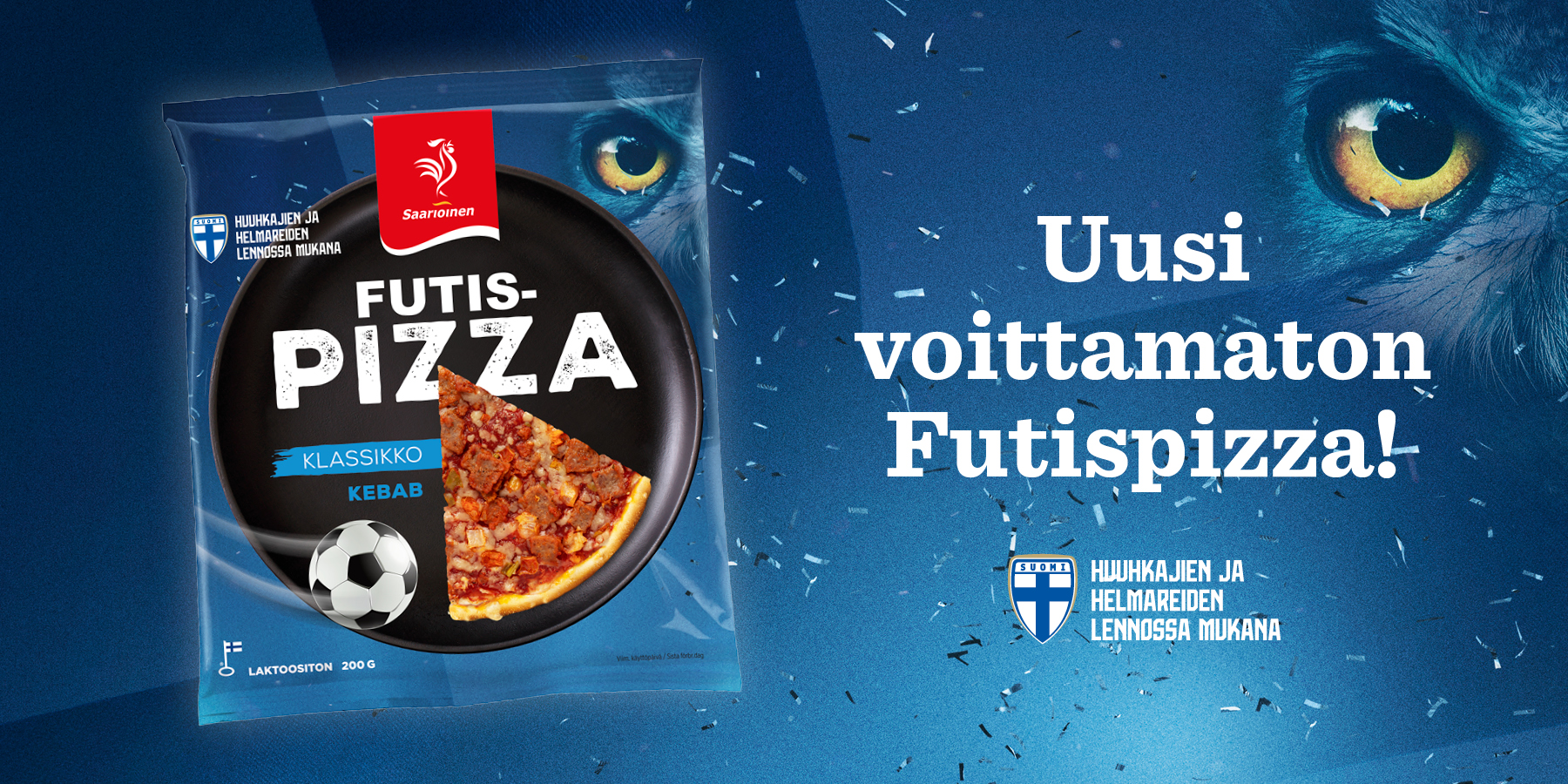 Futispizza Huuhkajien ja Helmarien menossa mukana