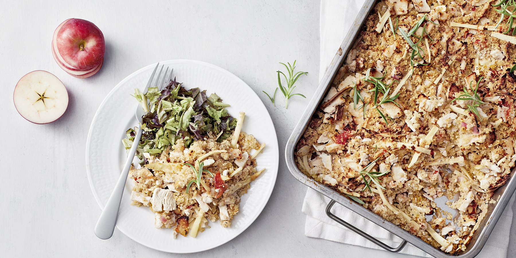 Omenainen broiler-kvinoavuoka