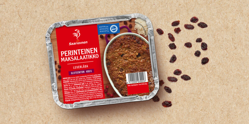 Kuvassa on Saarioisten maksalaatikko.