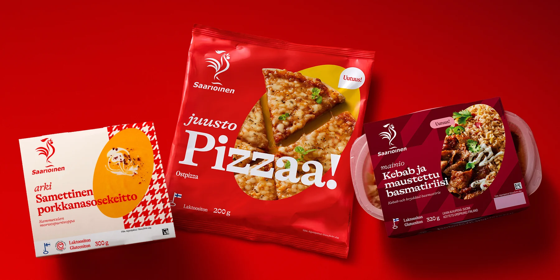 Kolme tuotepakkausta